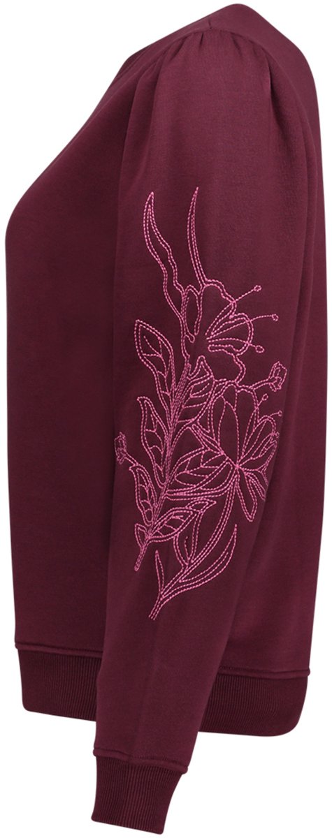 Geisha Trui Sweater Met Bloemen En Embroidery Op De Mouwen 62547 24 000480 Burgundy/fuchsia Dames Maat - XXL