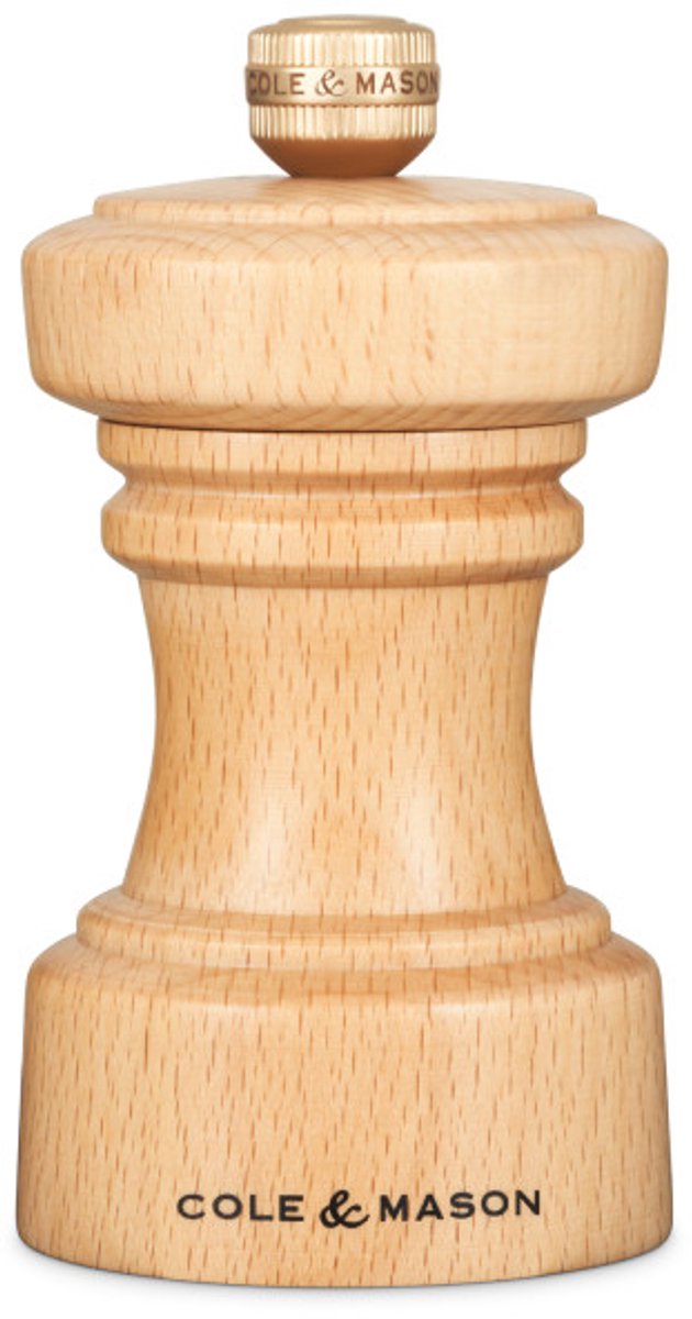 Cole & Mason Hoxton Zoutmolen – Natural Beech - Keramisch Maalwerk – Verstelbare Maalgraad – Beukenhout – 10,4 cm