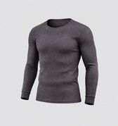 Heren Thermoshirt Fijne Ribstructuur -HW837- met Lange Mouw L (50) DONKERGRIJS