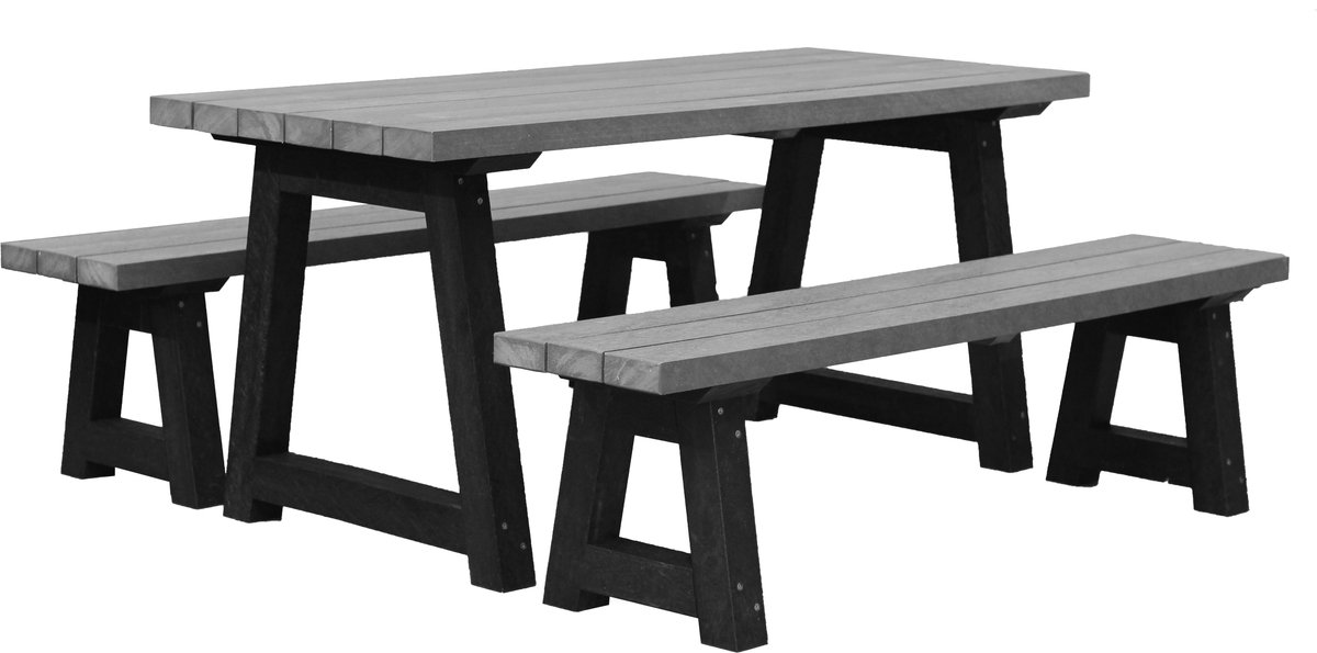 Belgravia Rekupro Picknicktafel set tuinset - 2 banken 1 tafel - 180cm - 8 persoons- 100% recycled Kunststof
