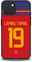 Lamine Yamal Spanje telefoonhoesje Apple iPhone 15 Backcover Softcase Rood Geel