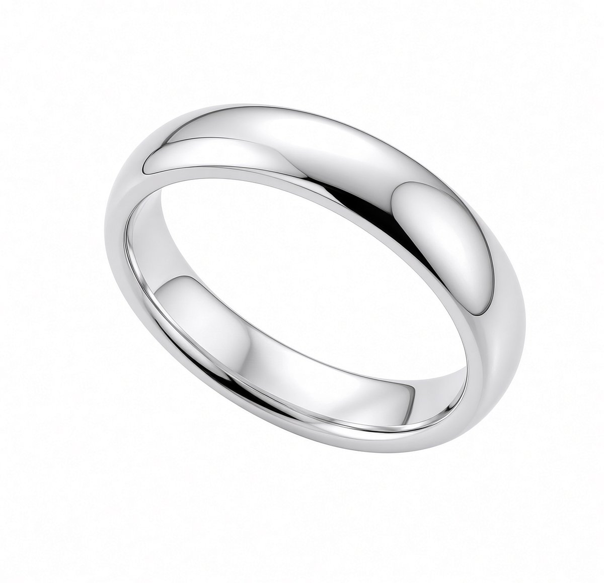 Zilverkleurige Hypoallergene Gewelfde Bandring 20 mm - Waterproof - 316L RVS - No-Fade