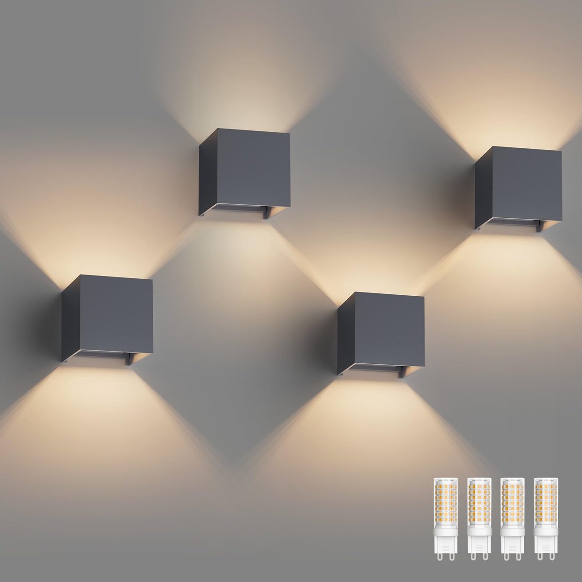 Wandlamp LED verstelbare lichtbundel voor binnen en buiten aluminium antraciet G9 9W 650 lm waterdicht