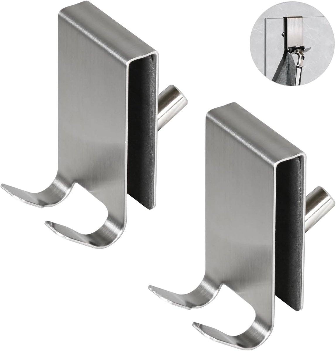 Handdoekhaak - Set van 2 - Zonder Boren - Zilver