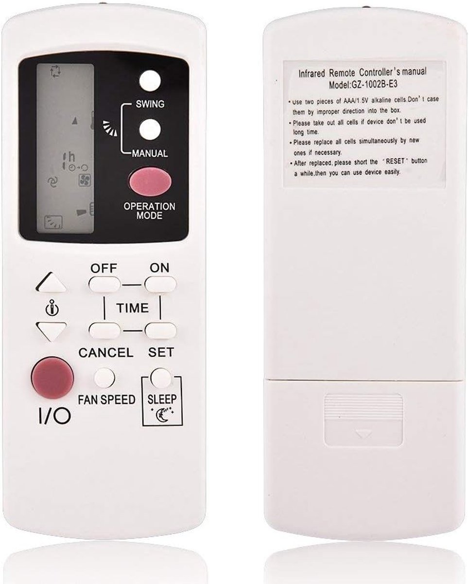 Universele afstandsbediening airco - Wit - 15 x 5,5 x 1,5 cm - ABS Materiaal - Vervanging voor Airconditioner