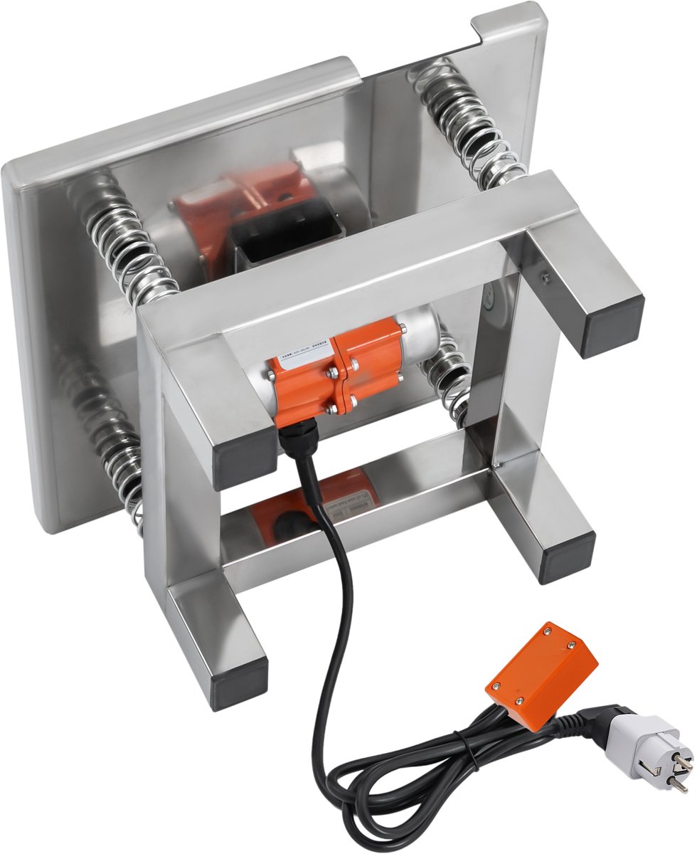 Beton Vibratietafel Zilver - 220V Elektrisch - 50W Vermogen - 35x35 cm Afmeting - Roestvrij Staal Materiaal - Voor Beton Verdichting