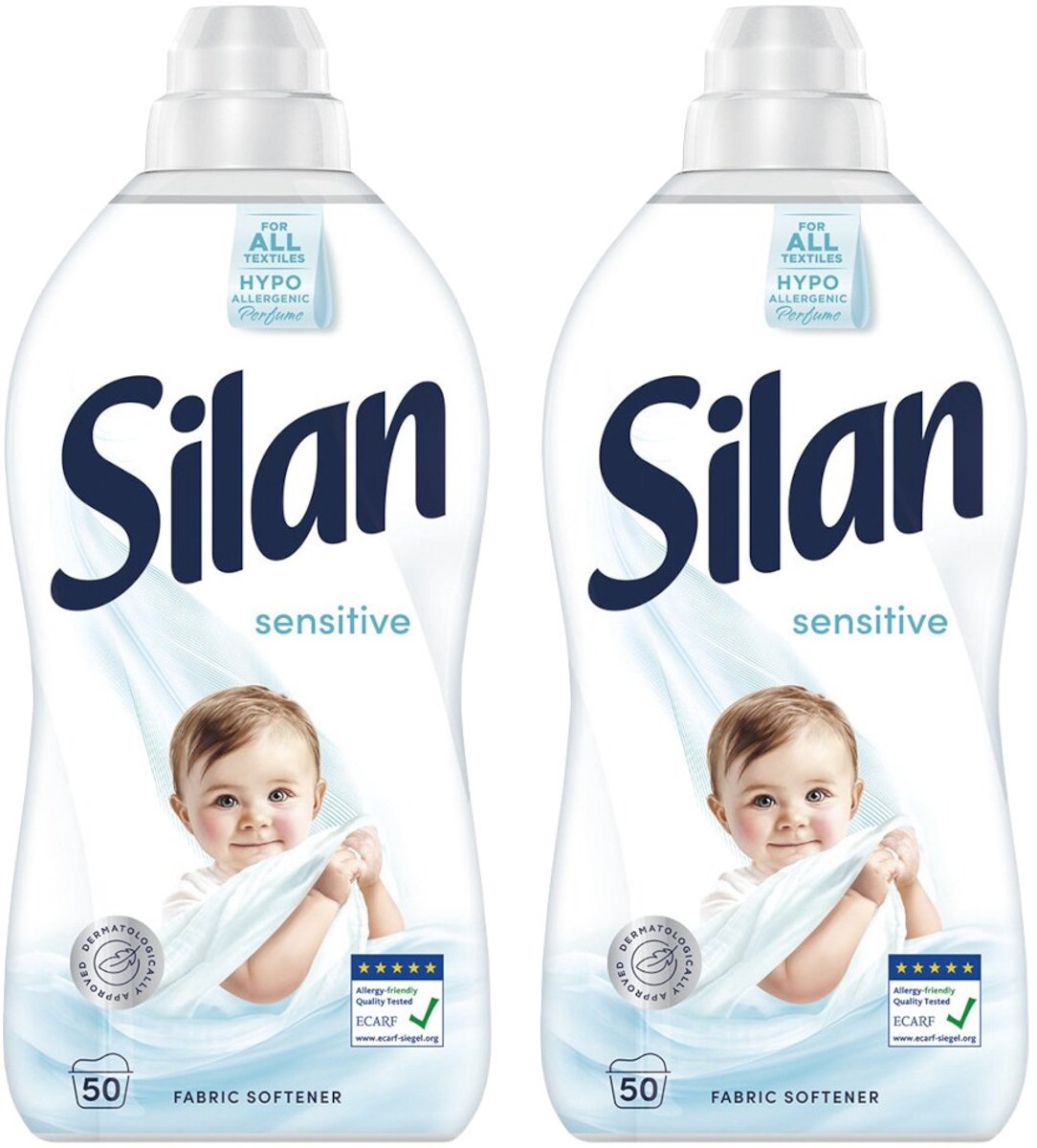 Silan Sensitive - Multipack - Wasverzachter - 2200ml (2x1100ml) - 100 (2x50) Wasbeurten