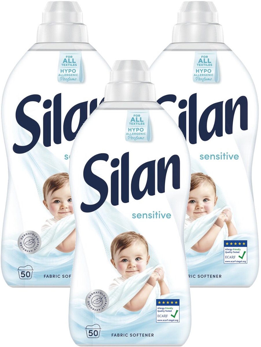 Silan Sensitive - Multipack - Wasverzachter - 3300ml (3x1100ml) - 150 (3x50) Wasbeurten