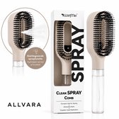 Allvara® Haarborstel - 2 in 1 Haarborstel met Sprayfunctie - Anti Klit Haarborstel met Waterreservoir - Voor Krullend & Stijl Haar - Beige
