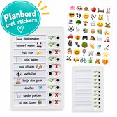Planbord met Stickers Wit - Dagplanner Kind - To Do Planner - Schoolspullen - Takenlijst voor Kinderen