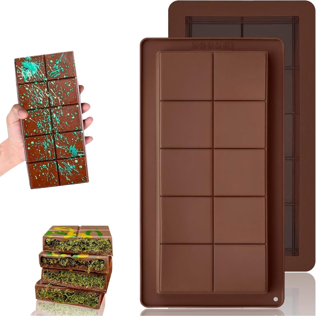 Elzusha - Silicone Chocoladevormen - Set van 2