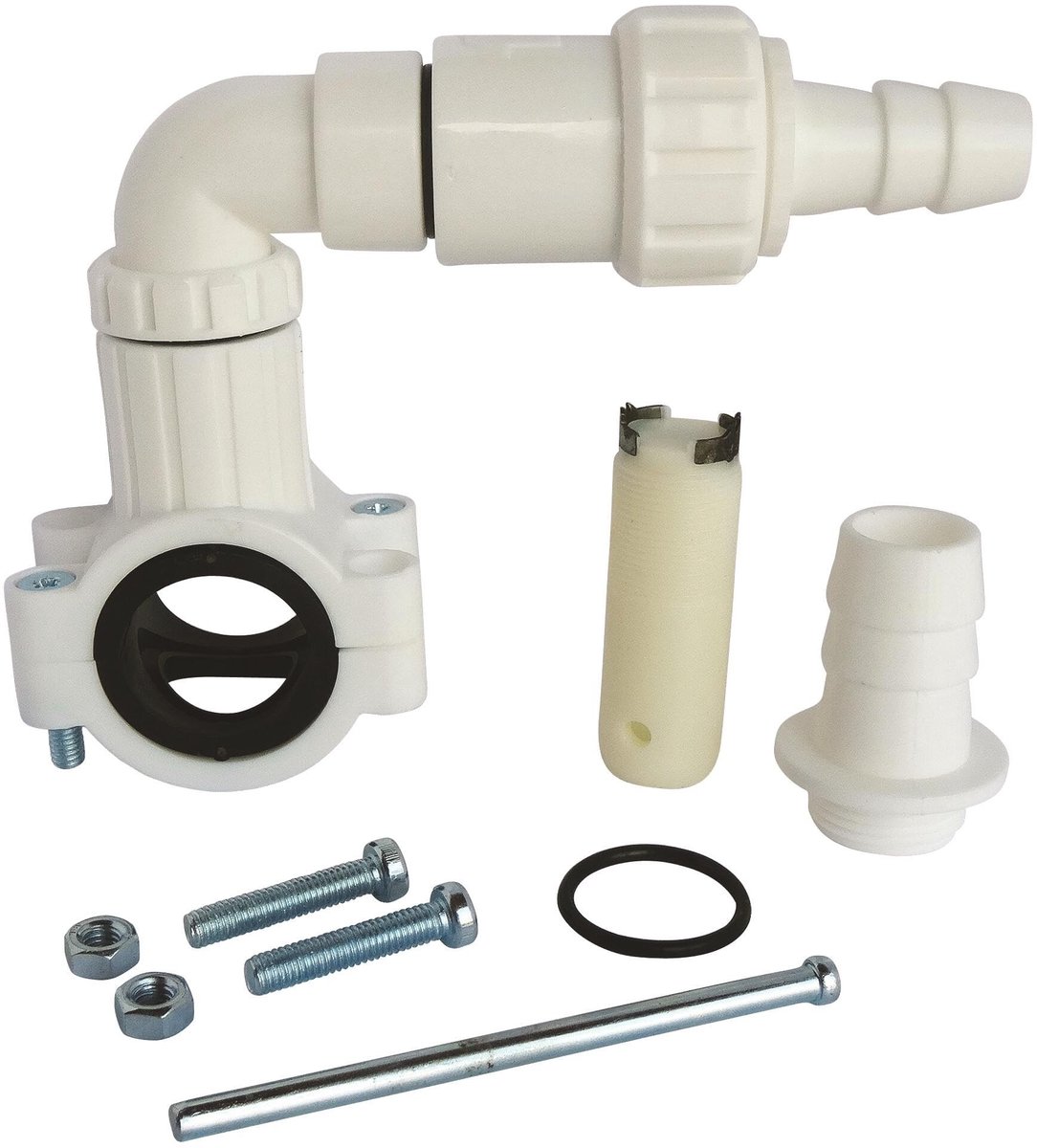 Elzusha - Afvoerflens - Zelfborende Verbinding voor Wasmachine - Geschikt voor PVC 32 of 40 mm