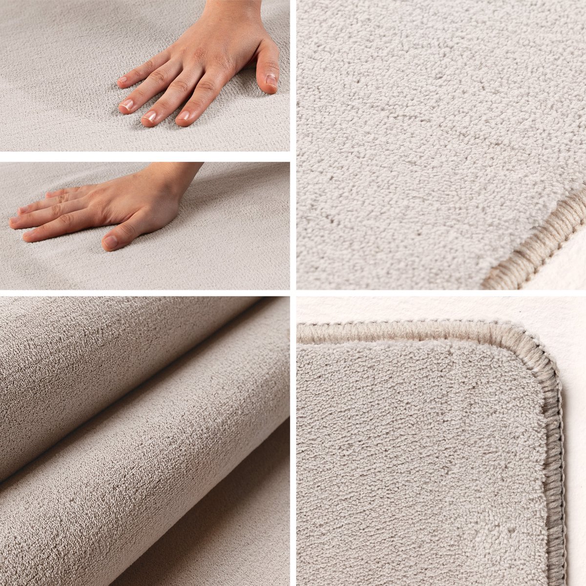 Moonay Istanbul vloerkleed - Dun tapijt 7 mm - Wasbaar & antislip - Creme - 160x230 cm