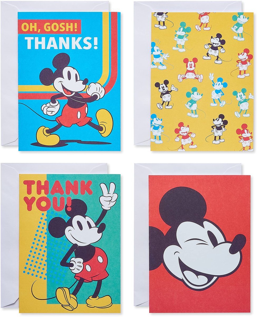 Elzusha - Mickey Mouse Bedank- en Blanco Kaartenbundel - 48 Stuks