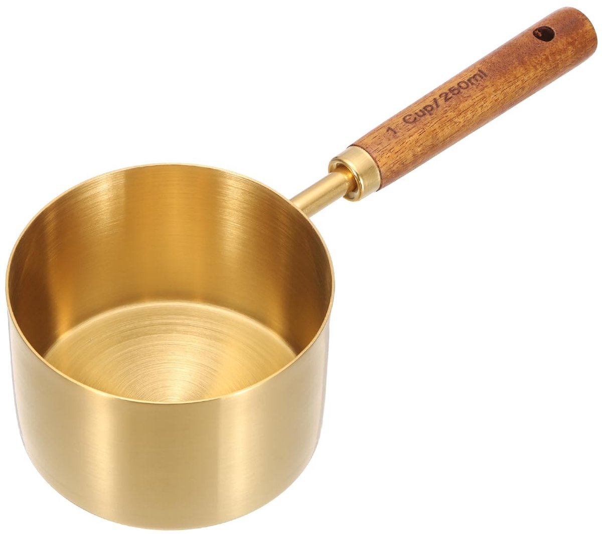 Elzusha - RVS Maatbeker met Houten Handgreep, 250 ml