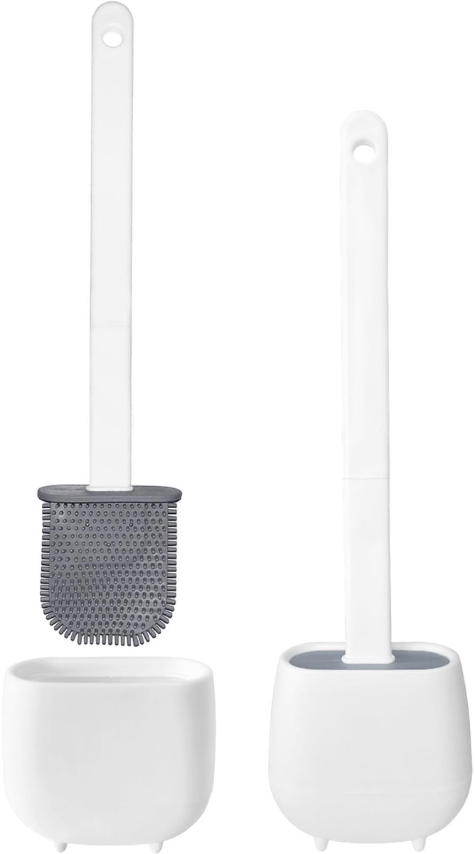 Elzusha - Set van 2 Toiletborstels - en Thermoplastisch Rubber - Wit