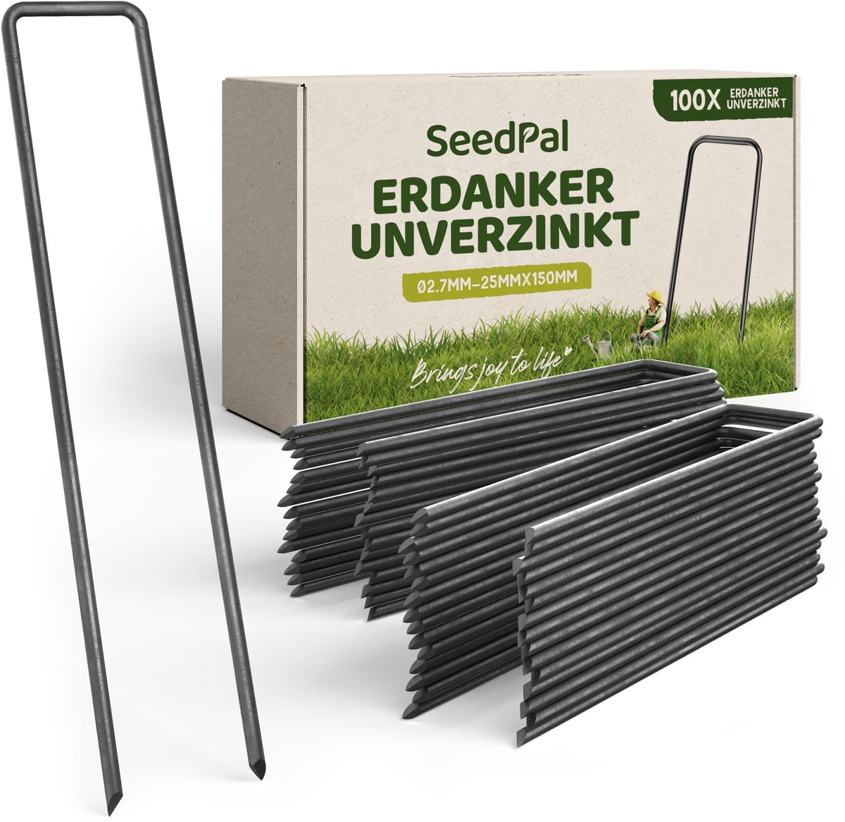 Elzusha - Stalen Fixeerpinnen (100 stuks) voor Tuin- en Onkruiddoeken, 150 mm