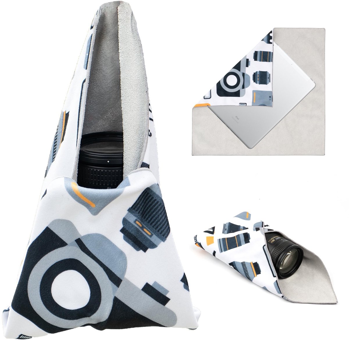 Elzusha - Camera Wrap - Beschermende Tas voor Lens en Apparatuur - Wit