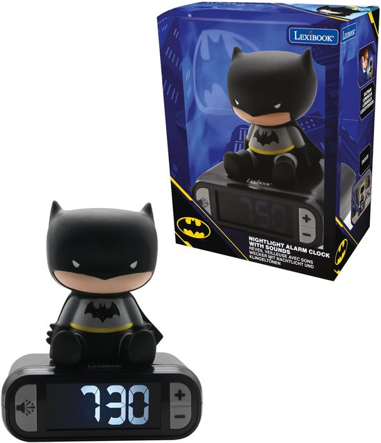 Elzusha - Batman Nachtlamp Alarm Klok - Zwart - LCD Scherm