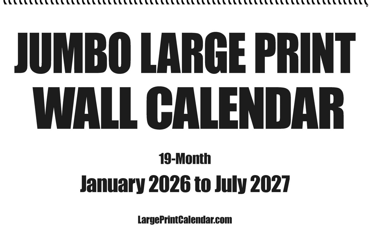 Elzusha - Jumbo Wandkalender - Grote letters - 19 maanden