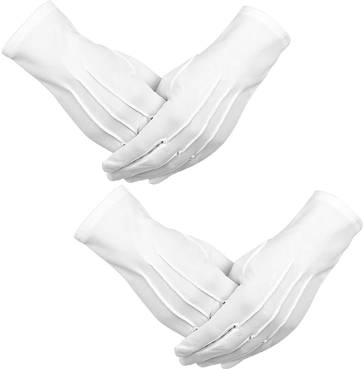 Elzusha - Witte Ceremonie Handschoenen - 2 Paar voor Formele Gelegenheden