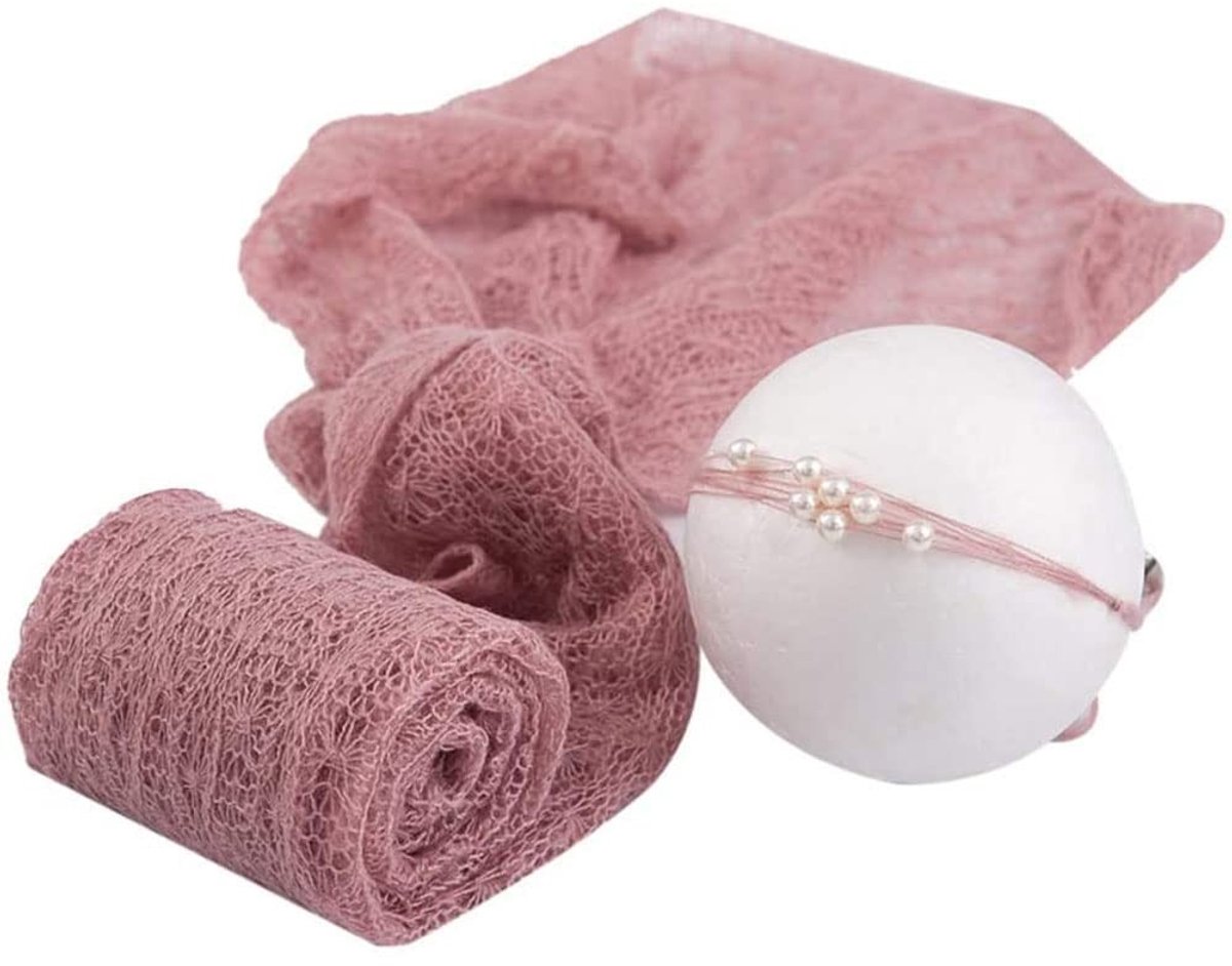 Elzusha - Baby Fotoprops - Wraps voor Nieuweborns - Zacht en Fluffy - Paars