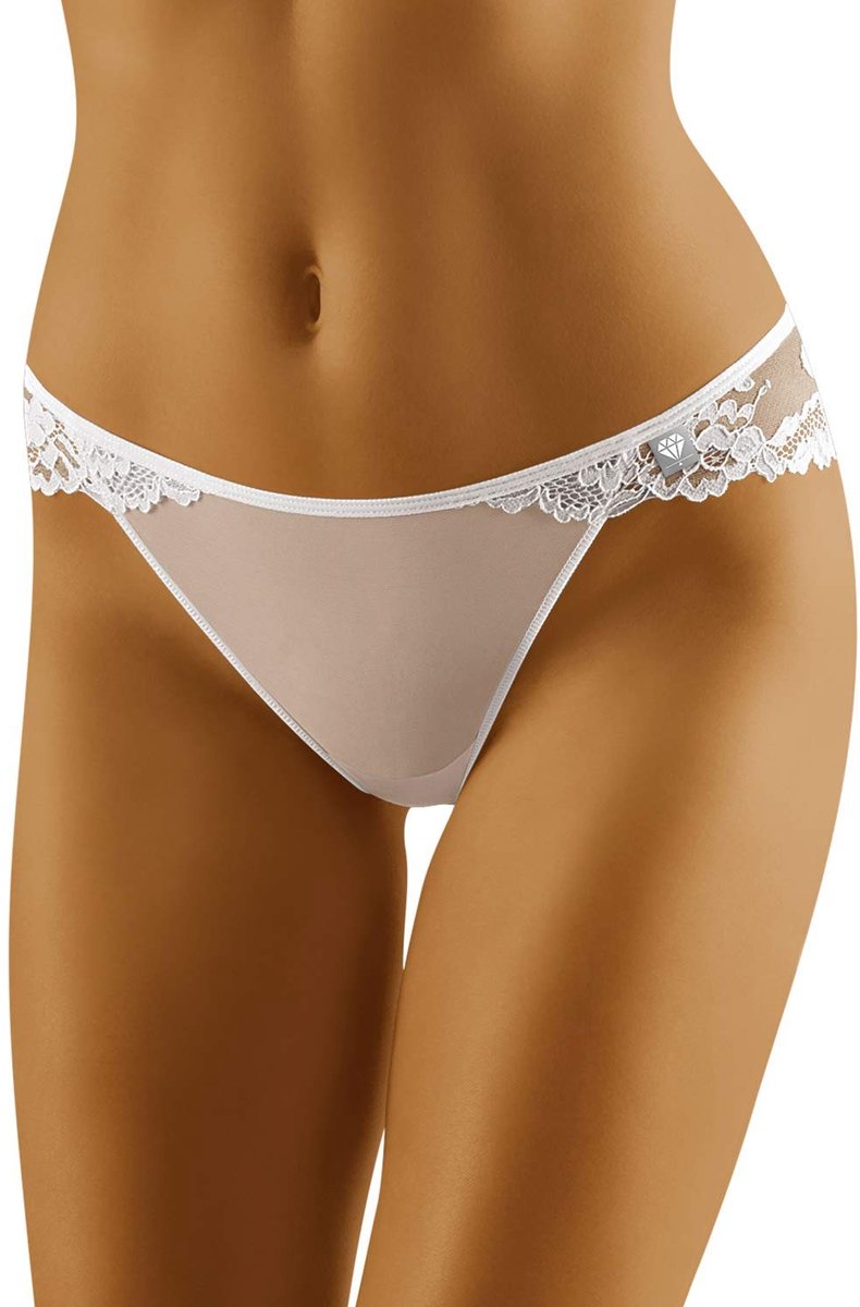 Elzusha - Transparante Onderbroek voor Vrouwen - Dubbel Mesh met Kant - Wit