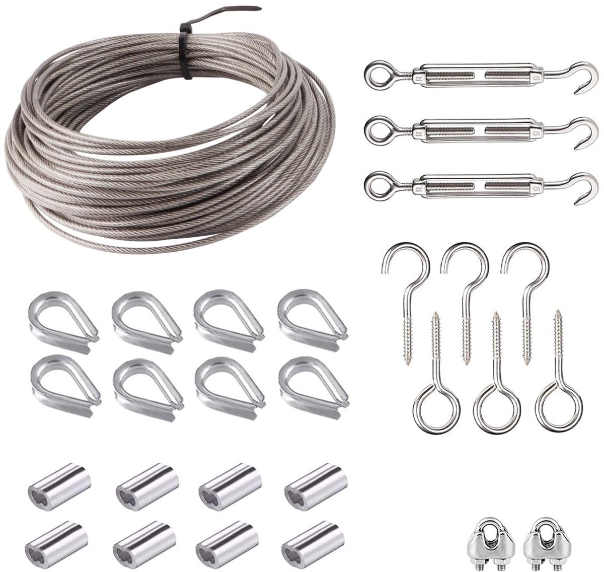 Elzusha - Tuin Pergola Kit met RVS Kabel voor Klimplanten (28 Stuks)