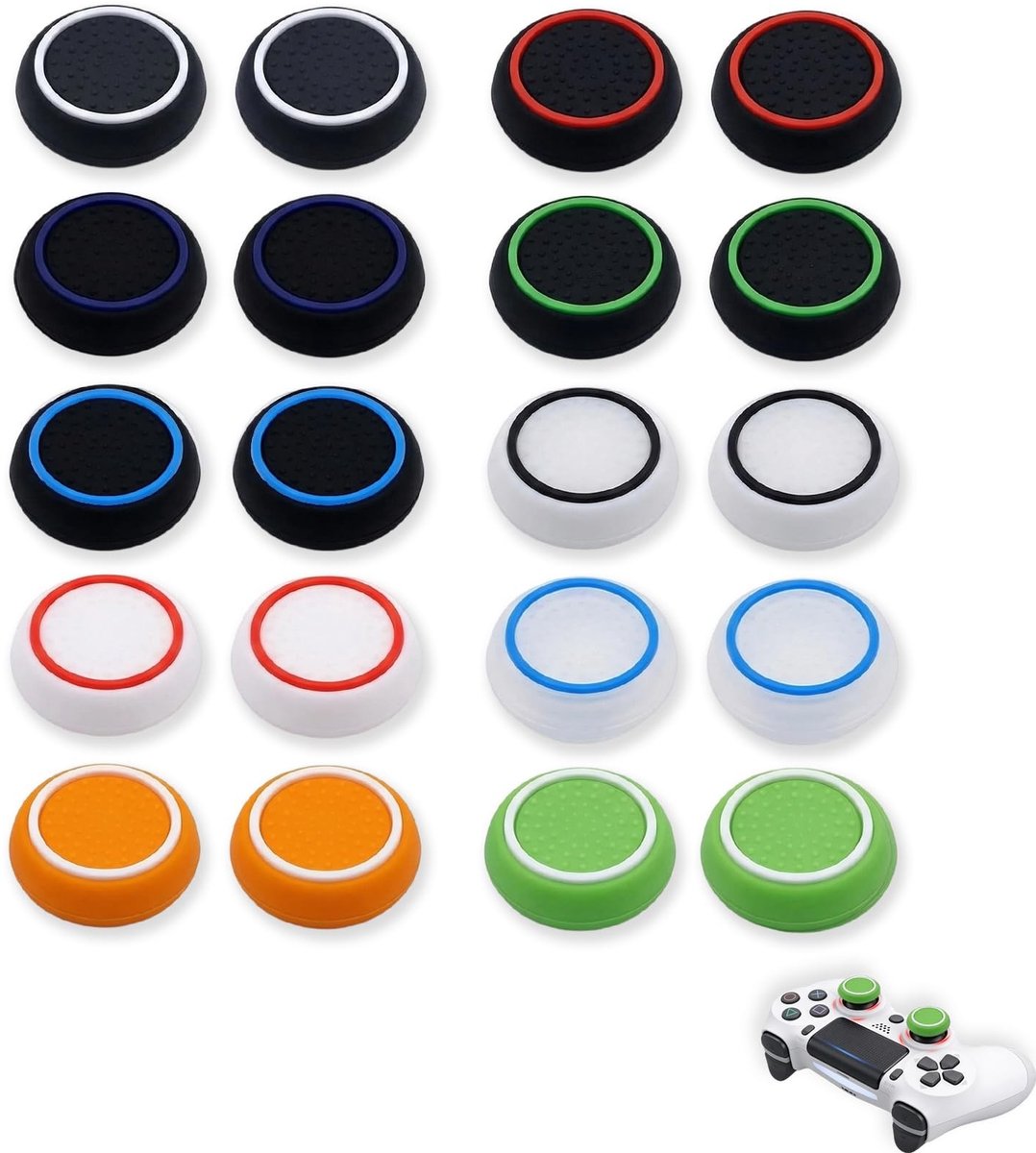 Elzusha - Joystick caps voor PS5 - Verbeterde grip en bescherming - Zwart, pack van 20
