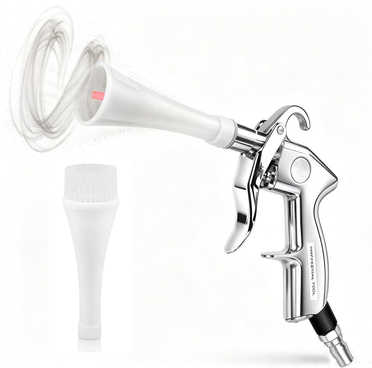 Elzusha - Compressed Air Cleaning Gun - Voor Auto Interieur en Workshop - Inclusief Mondstuk en Borstel
