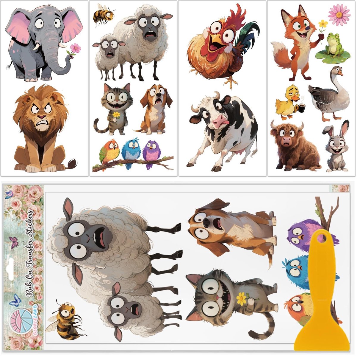 Elzusha - Dieren Transfers voor Meubels - Zelfklevende Stickers - 15.5x30.5 cm