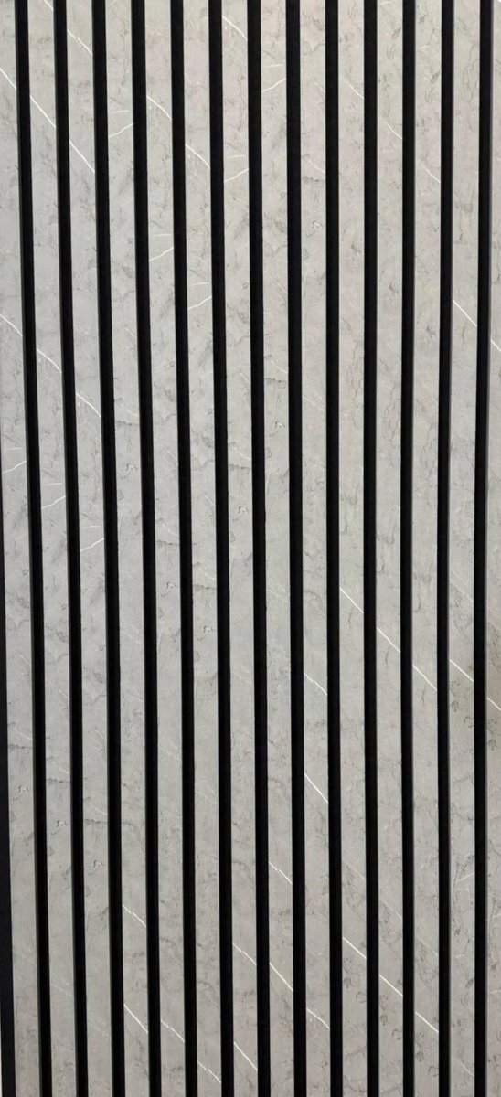 Akoestische Wandpanelen Lattenwand Met Vilt - Gray Marmer 270x60 cm | akoestisch paneel | wandpanelen | lattenwand | geluidsabsorberend | geluidsisolatie | muurdecoratie | wandbekleding | interieur | moderne wandpanelen | decoratie