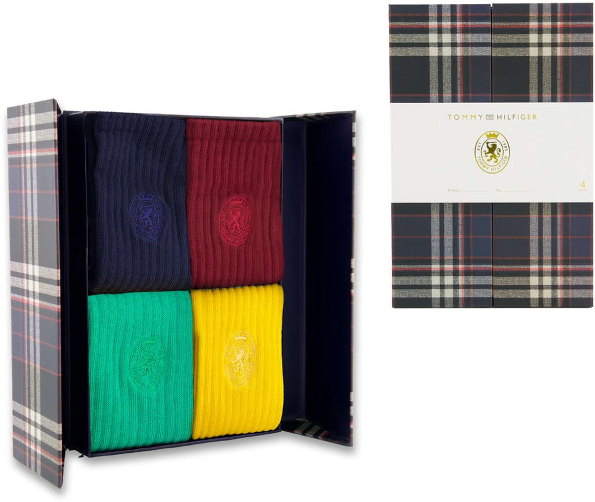 Tommy Hilfiger Giftbox Herensokken 4-pack Crest