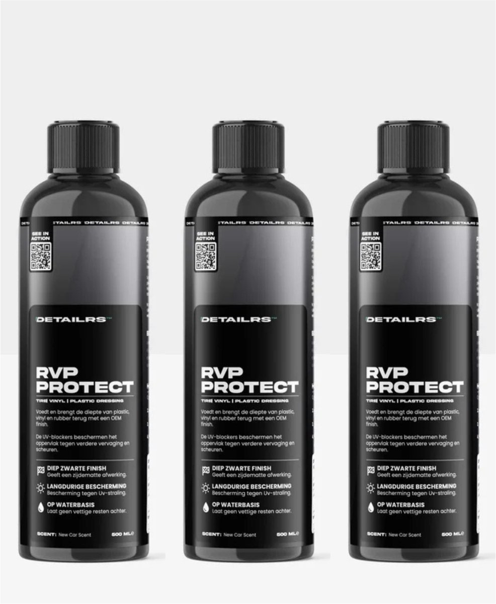 Detailrs RVP Protect - 3-pack - bumperspray - banden dressing - bumperzwart