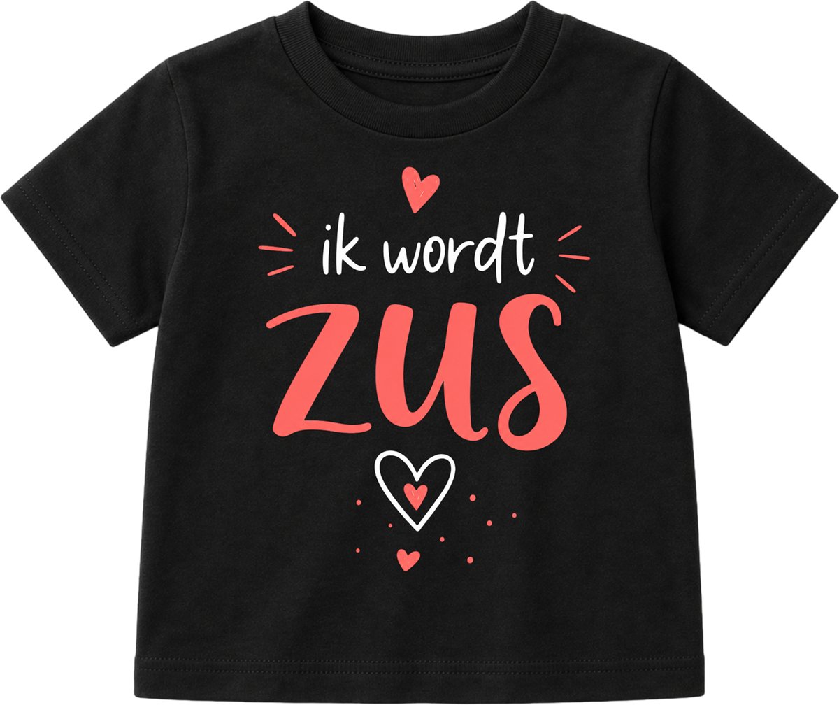 Ik Word Zus T-shirt - Zwangerschap Aankondiging Cadeau – Unisex T-Shirt voor Jongens & Meisjes & Baby Tshirt met Tekst – Creatieve Bekendmaking Zwangerschap voor Opa, Oma & Grote Broer/Zus – Origineel Baby Cadeau – Maat 104-110