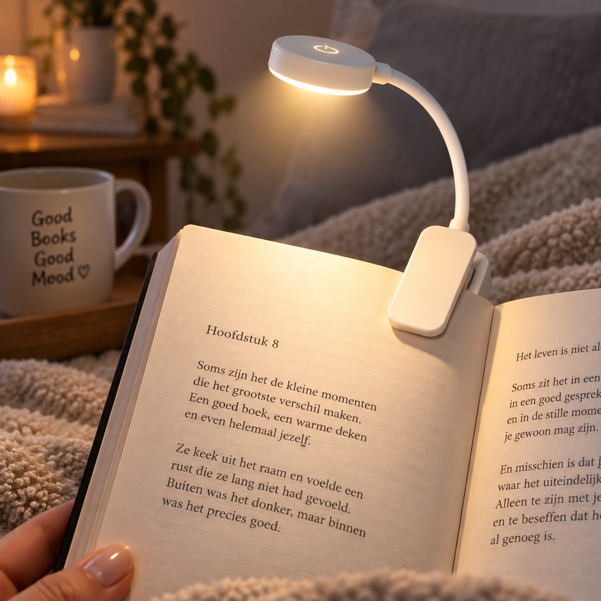 Nina's Giftshop® Leeslampje voor Boek – Boekenlamp met Klem – 3 Lichtstanden – Flexibel – LED Leeslamp – Op Batterijen – Leeslampje Bed — cadeau in Gadgets - foto 5