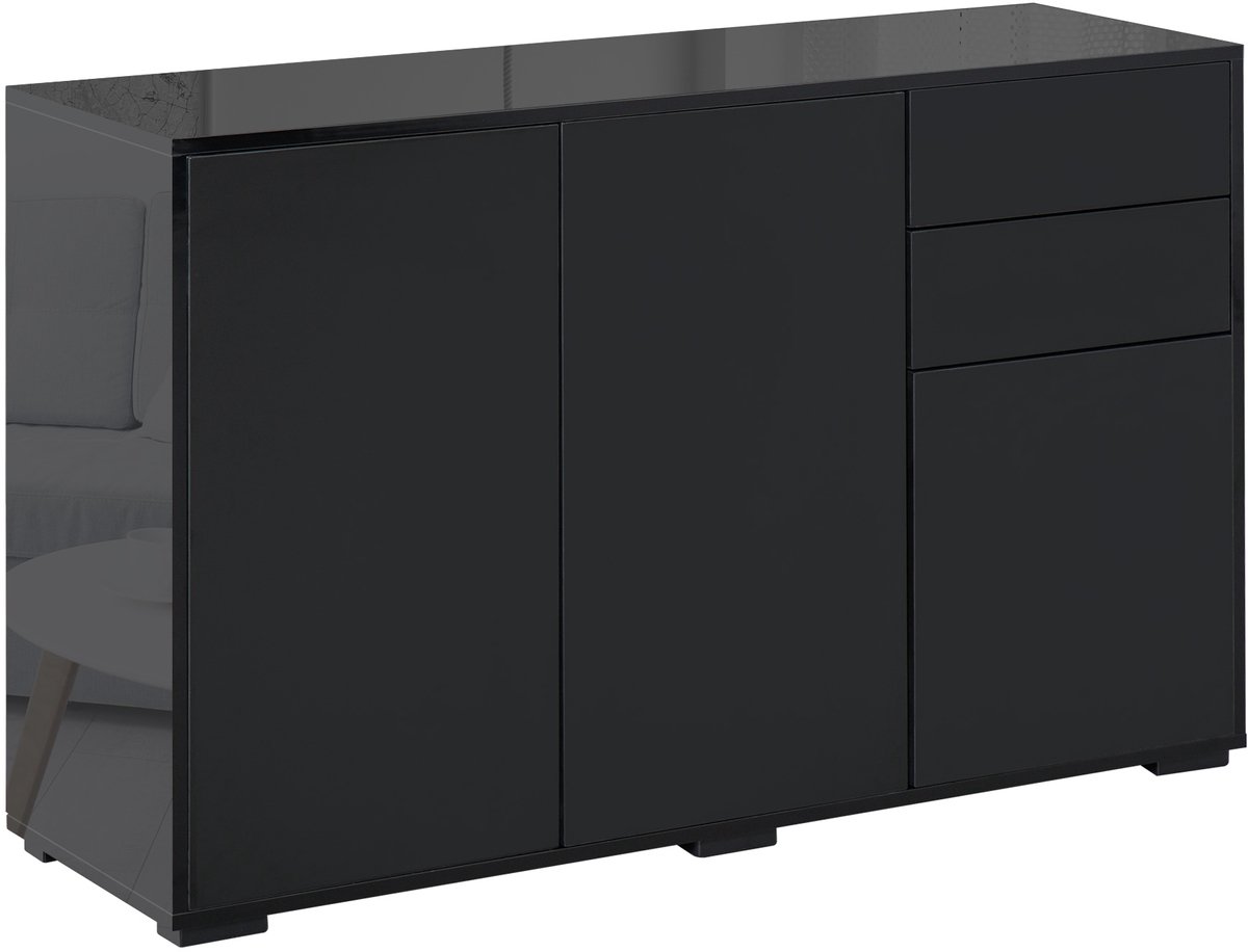 Homcom Dressoir - Spaanplaat - 117x36x74cm - Zwart