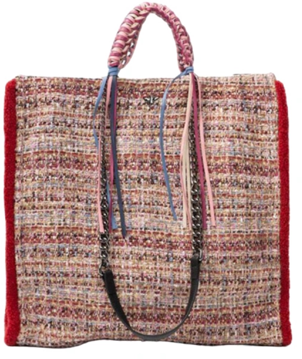 Stuff Maker Bouclé-Handbag in Bordeaux
