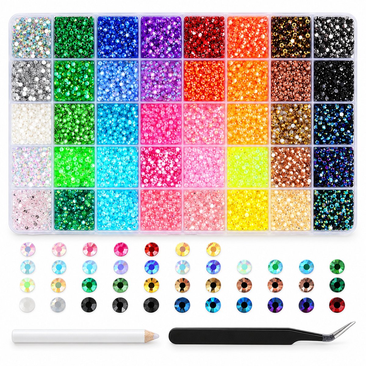 Currero Bedazzle Kit - Bedazzling - Plakstenen - Strass Steentjes - DIY Versieren - Strass Applicator Set Met 16000+ Steentjes - 4mm