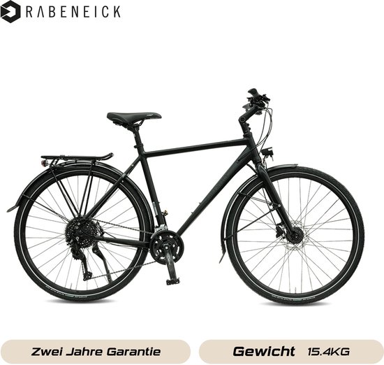 Rabeneick TS5 Lite 28 Inch Stadsfiets - Lichtgewicht Fiets - Shimano 9 Versnellingen - Schijfremmen - 55 cm Frame - Voor Dames en Heren - Zwart van Merkloos — afbeelding 4