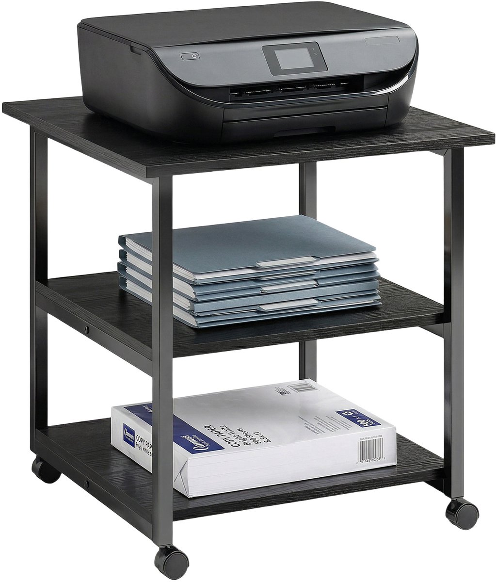 HOMCOM Printerstandaard - Spaanplaat - 50x50x52,5 cm - Zwart