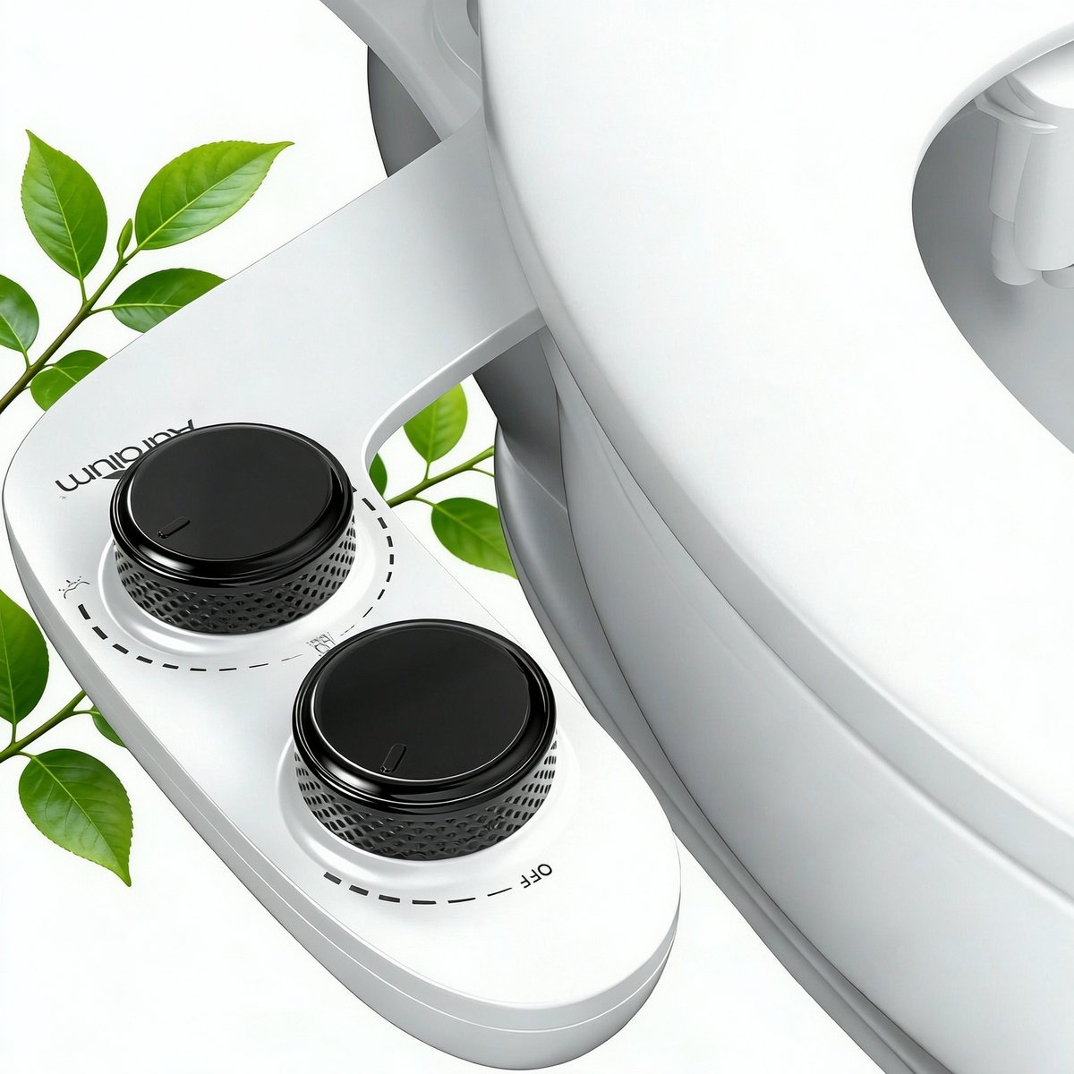 Auralum Max Ultra Slim Bidet Opzetstuk voor Toiletbril - Twee straalstanden & Verstelbare Waterdruk - 3 Functies (Bil, Vrouw&Zelfreiniging) - RVS Aansluiting - Toilet Bidet Opzetstuk - Wit&Zwart