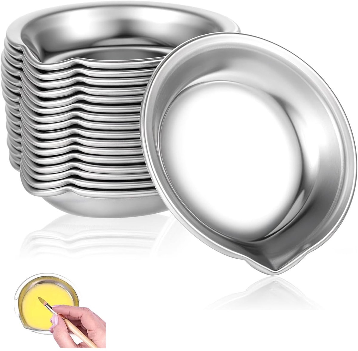Elzusha - Verftray set van 12 stuks - Ronde staal 5 cm