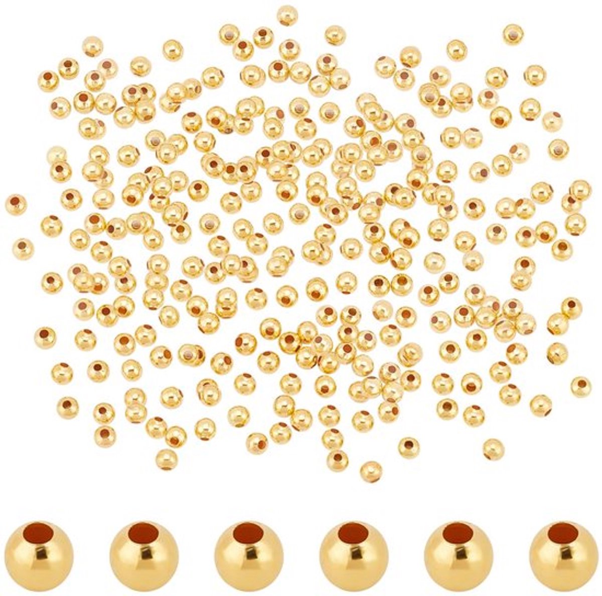 Shopcentral - PandaHall 800pcs 5mm Spacer Beads - DIY Sieraden Maken - Goudkleurig