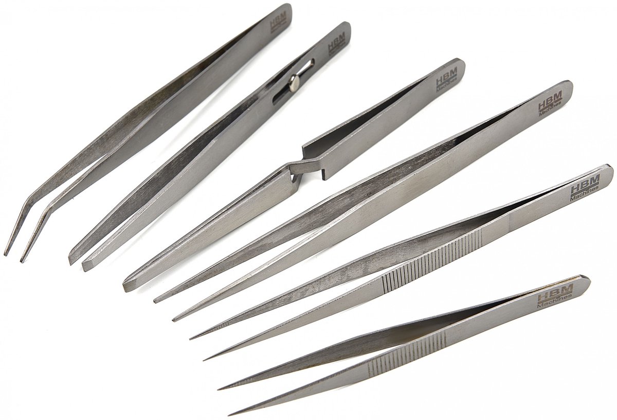 HBM 6-delige RVS pincetset