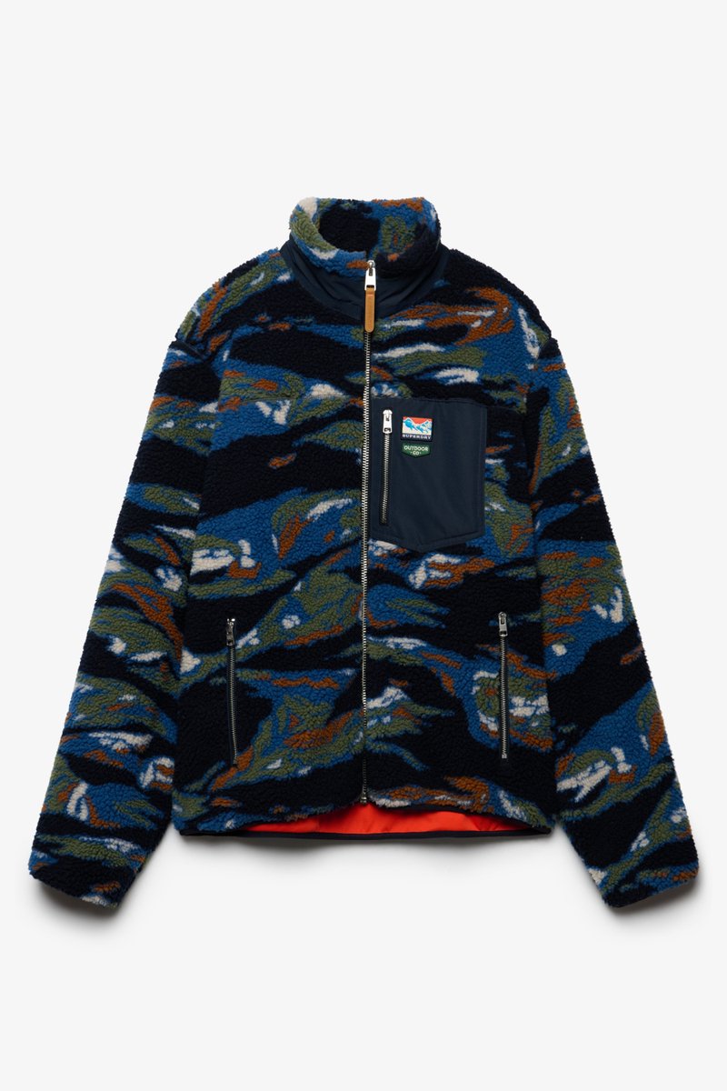 Superdry Jas Terrain Fleece Zip Through M2014622a M9f Terrain Mannen Blauw