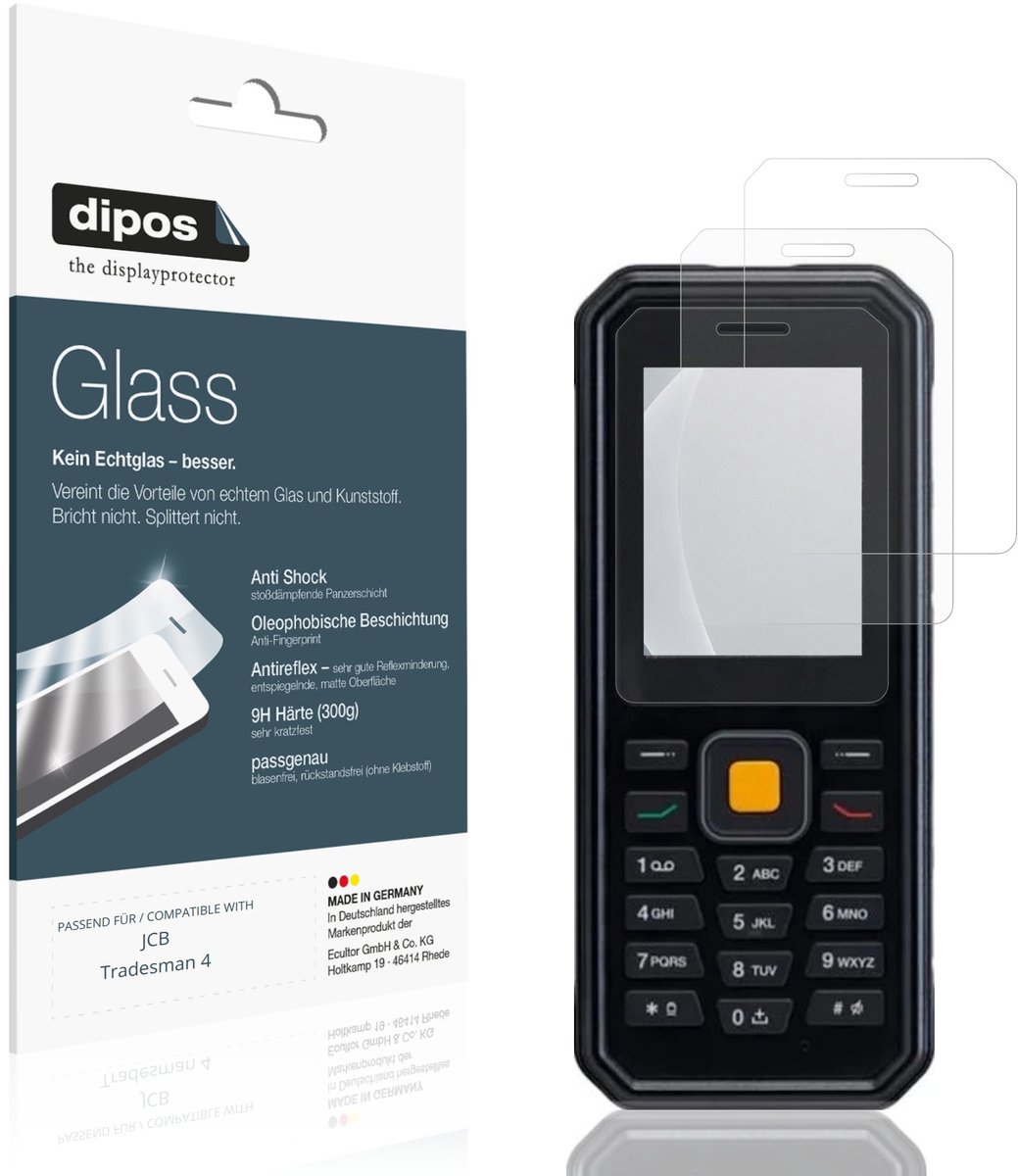 dipos – 2x Matte Pantserfolie geschikt voor JCB Tradesman 4 | 9H Screenprotector