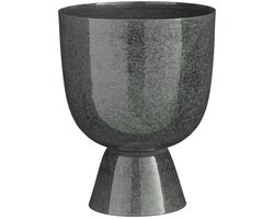 Mica Decorations James Bloempot op Standaard - H28 x Ø22 cm - Metaal - Grijs