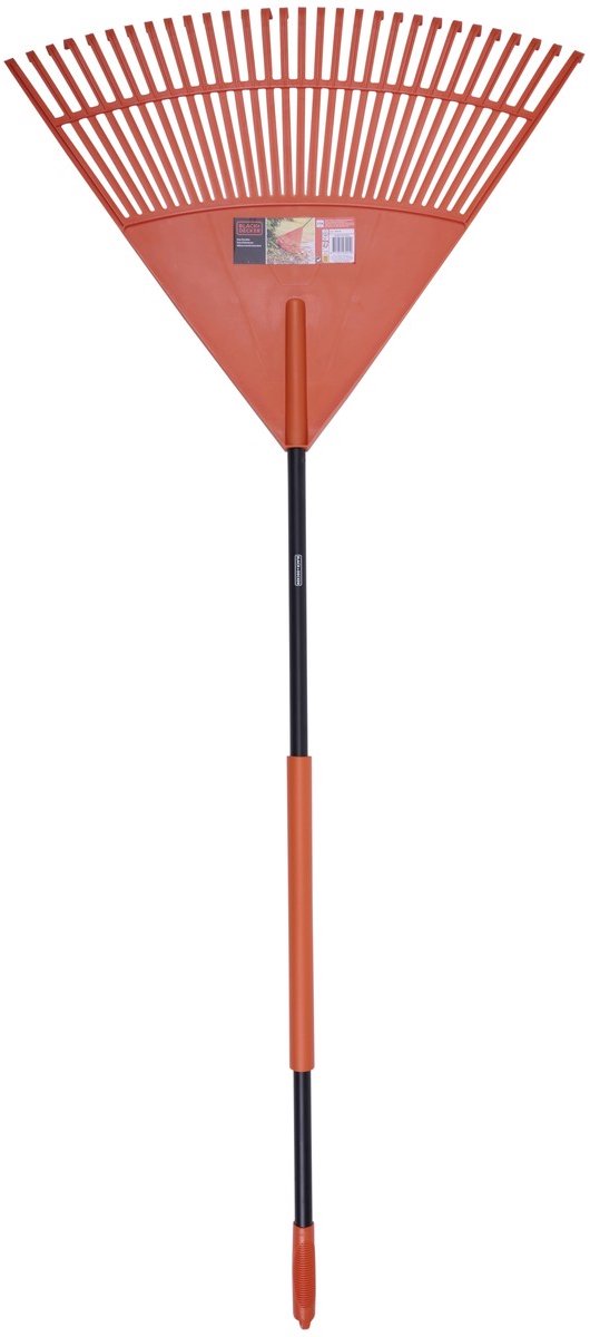 BLACK+DECKER Tuinhark BXGTTO7003 - 178 x 60 x 3 CM - Bladhark met Comfortabele Handgreep - Terugverende Hark - Oranje/Zwart van BLACK+DECKER — afbeelding 4