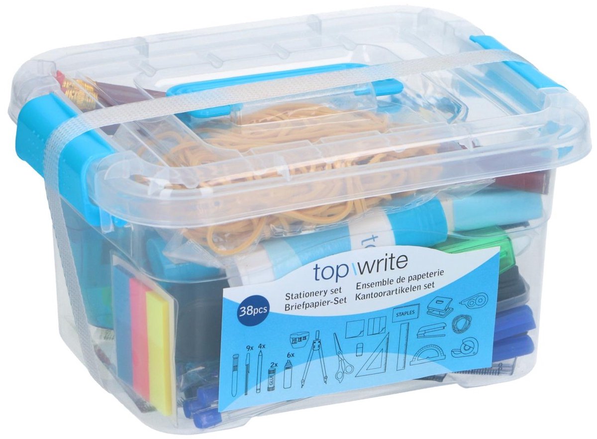 Topwrite Kantoorartikelen Set 38-delig - Complete Set met Pennen, Potloden en Meer